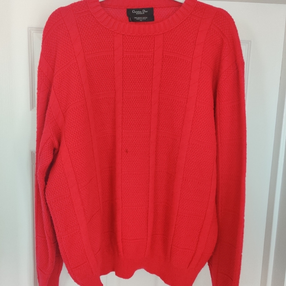 Dior Other - Christian Dior Knit Crewneck Sweater Men's Size Large Red